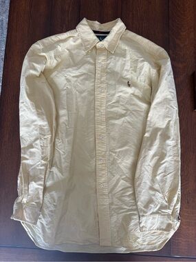 Ralph Lauren Men’s Pale Yellow Long-Sleeve Button-Down Shirt